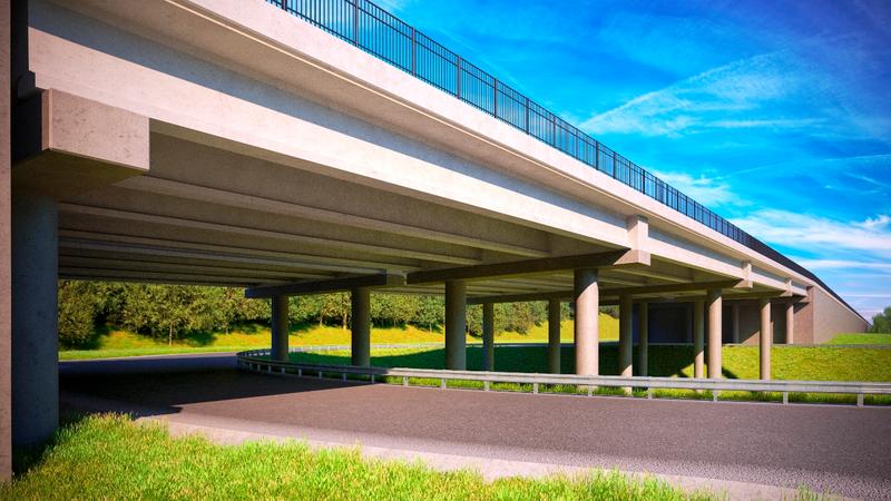 Пътен възел „Благоевград-Юг“ при км 0+090 (връзката на път Е-79 с АМ „Струма“, лот 3.1) с мост над р. Струма