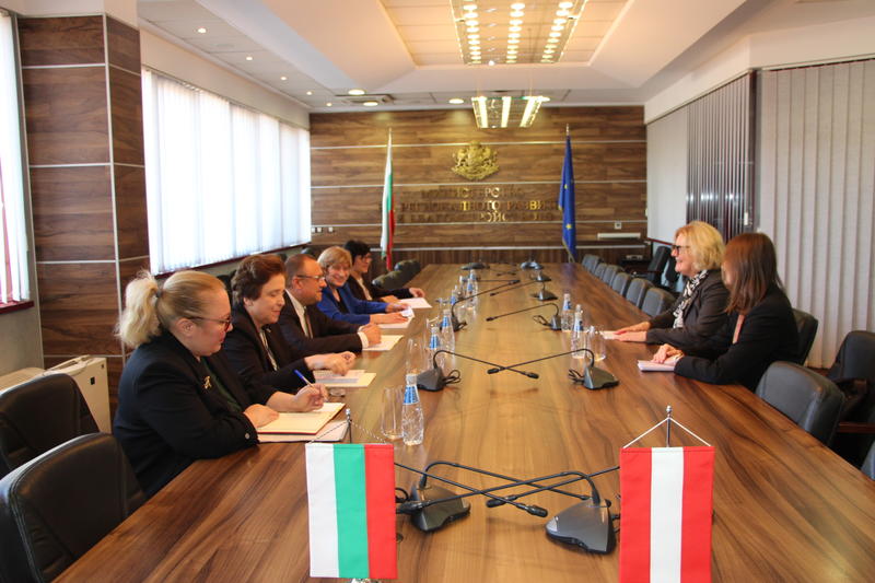 Minister Ivan Ivanov discussed opportunities for upgrading the cooperation between Bulgaria and Austria with Ambassador Andrea Ikic-Böhm - 1